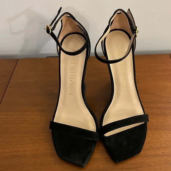 Stuart Weitzman Nudistrebel Sculptural Heel in Black Suede - Size 8 - Picture 11 of 11